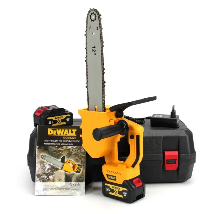 Акумуляторна пила DeWalt DCM122N (36V, 6Ah) — АКБ пила з автоматичним змащенням ланцюга