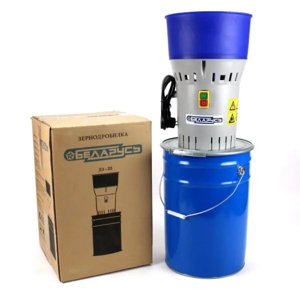 Зернодробилка БІЛОРУСЬ ДЗ-25 1,3 кВт, 300 кг/год Кормоподрібнювач, крупорушка, дробарка, корморізка