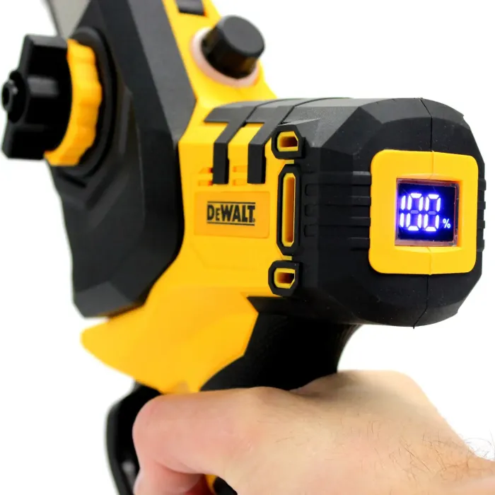 Акумуляторна безщіткова міні-пила DeWalt DCM190HN (24В, 5Аh, шина 20 см) з індикатором заряду