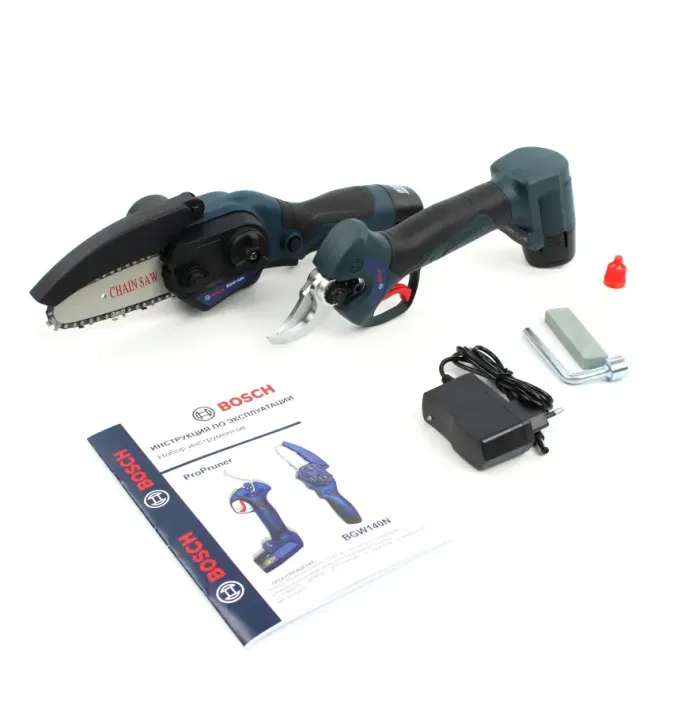 Акумуляторний набір 2в1 Bosch (міні-пила BGW140N + секатор ProPruner) АКБ набір 2в1 Бош