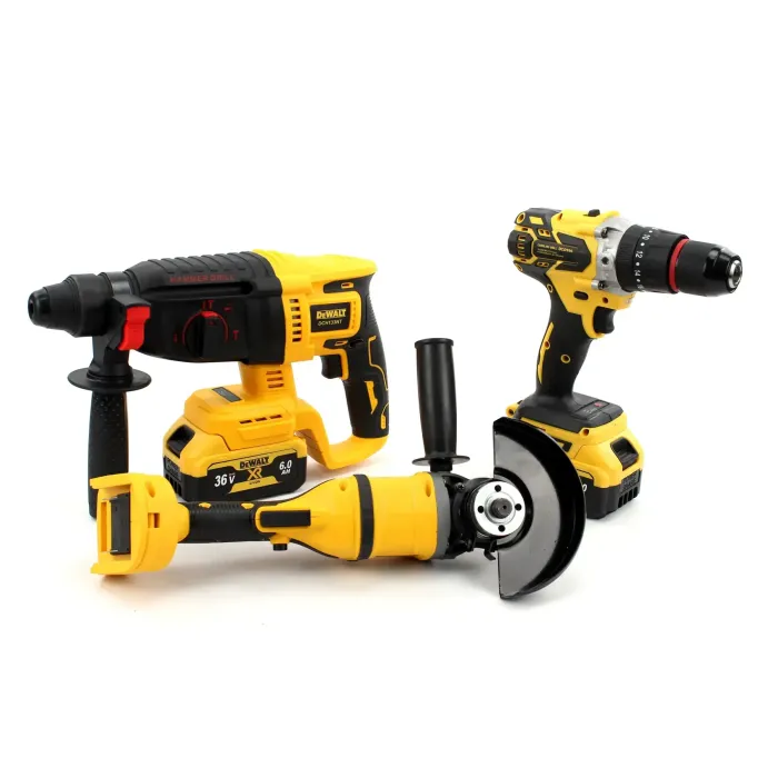 Набір 3в1 АКБ DeWalt 36V Шуруповерт УШМ Перфоратор